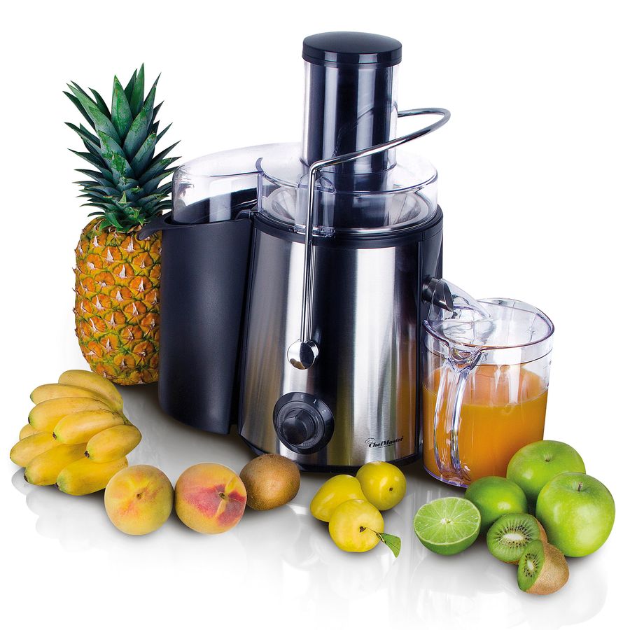 Extractor de jugos frutas y verduras 850 watts. CHEF MASTER