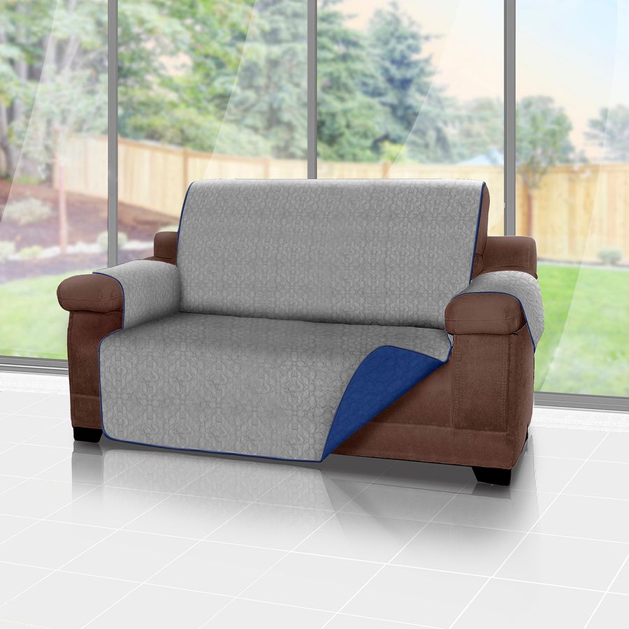 forro protector de sofa y muebles reversible azul 2 puestos energy plus envio gratis