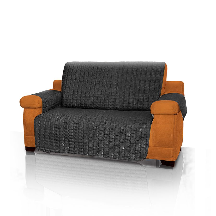 forro protector de sofa y muebles reversible negro 2 puestos energy plus
