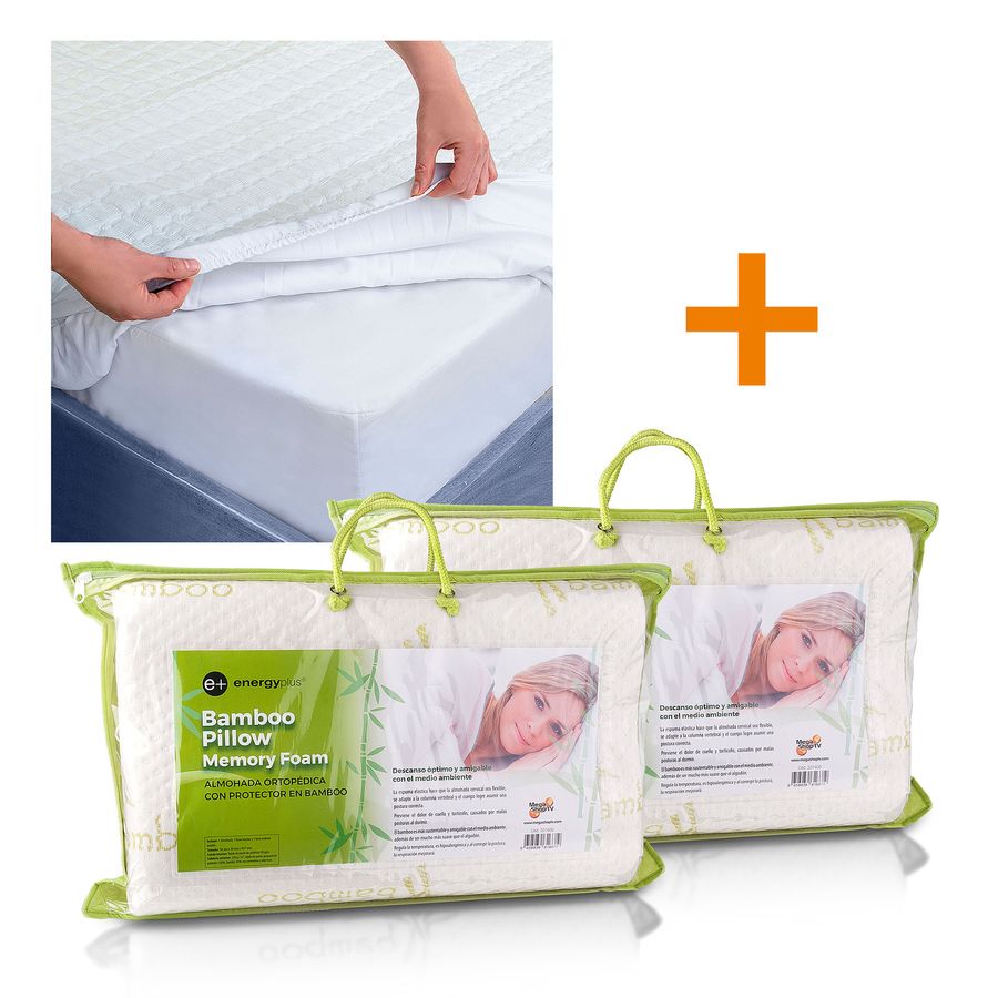 Set de Protector de colchón antifluidos + protector de almohada antifl –  HilaHogarTienda
