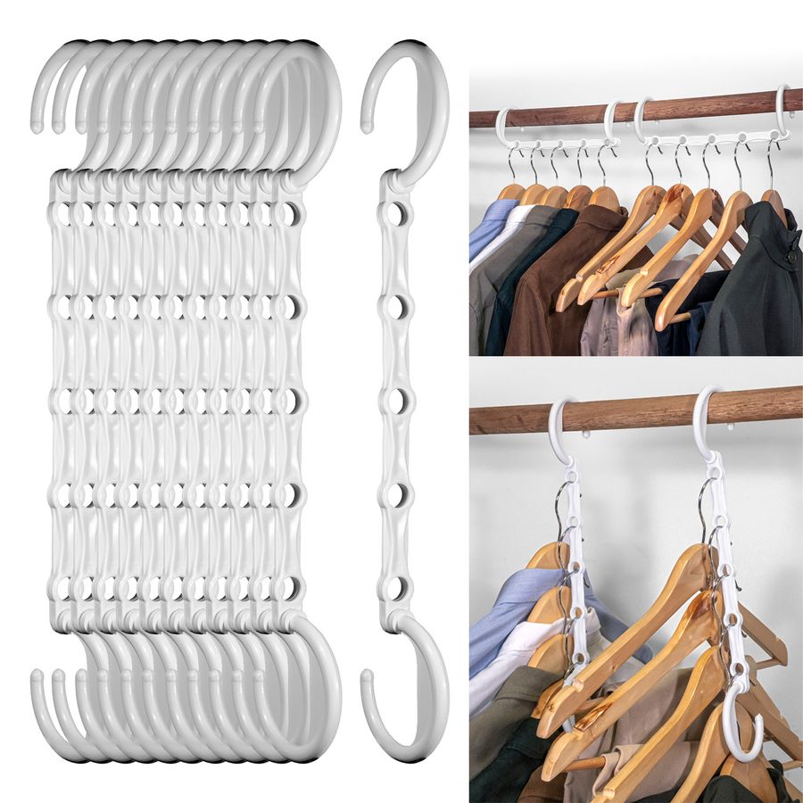 8 Pcs Space Saving Magic Trousers Clothes Hanger Clothes Organizer