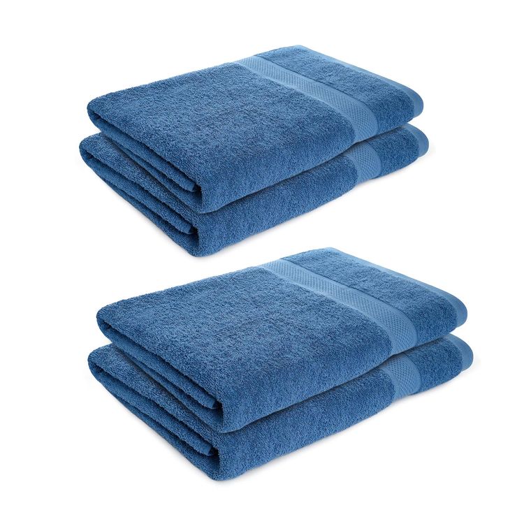 Kit-X4-toallas-de-baño-de-cuerpo-extragrande-100--algodon-Azul