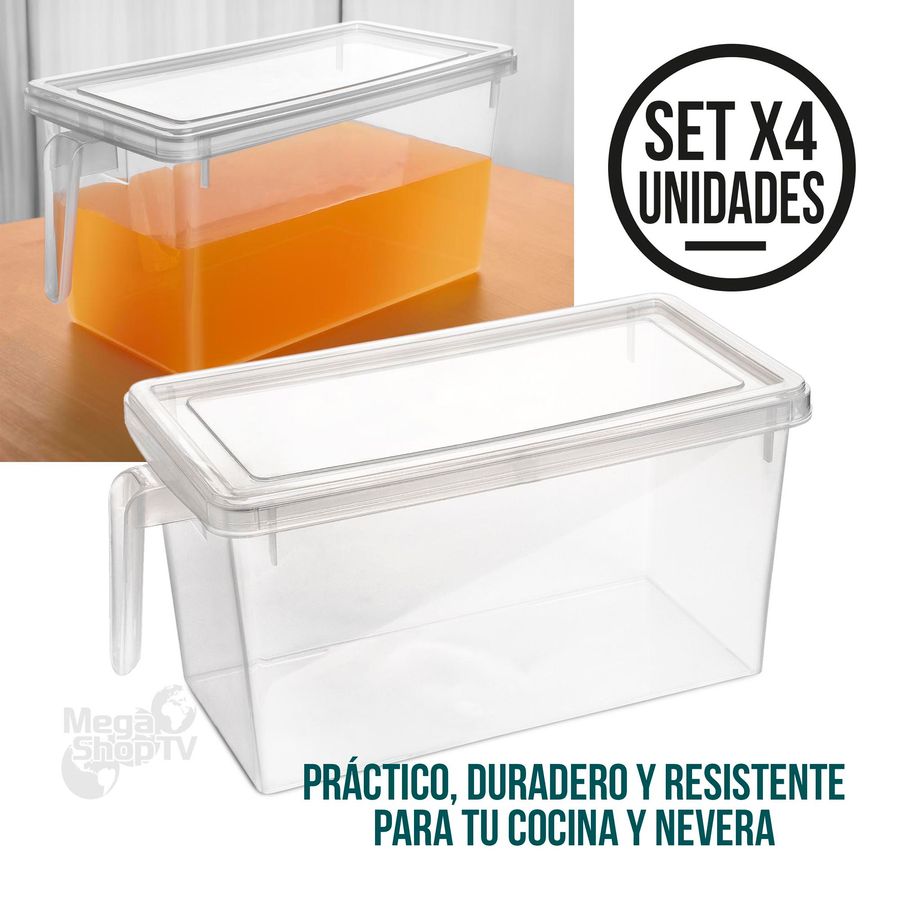 Pack X4 Organizador de Latas Transparente para Despensa Nevera 458L -  Promart