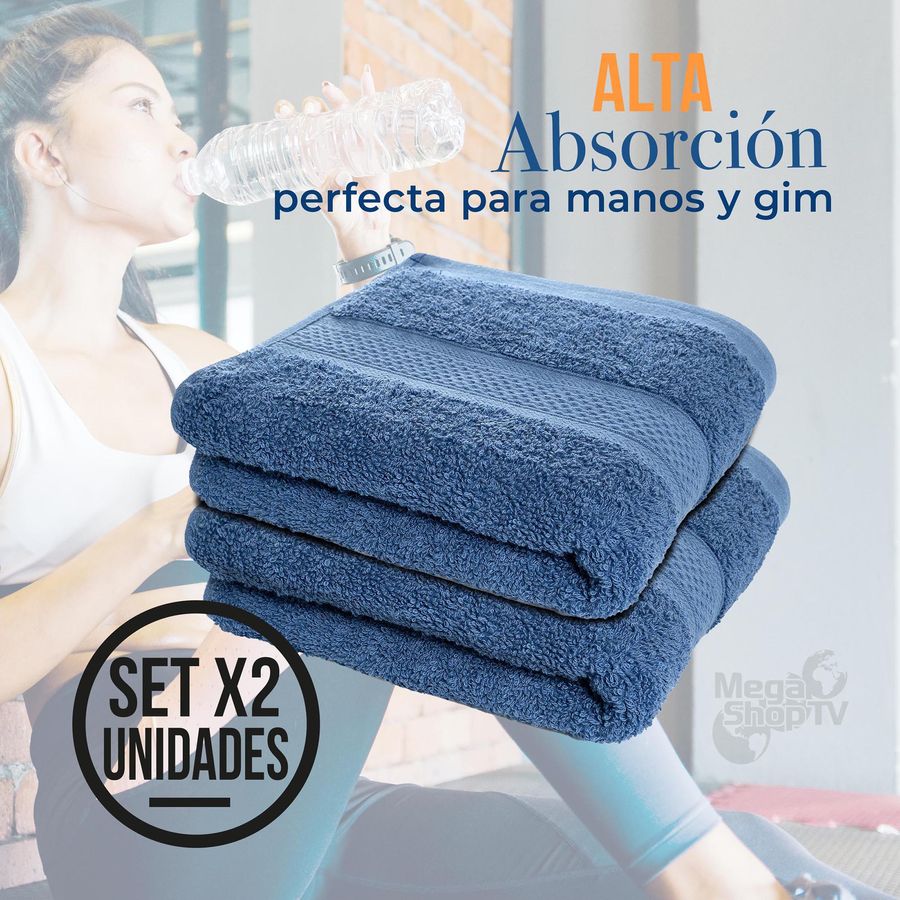 Set x2 Toallas de Cara Algodón 575 gsm alcala azul nórdico