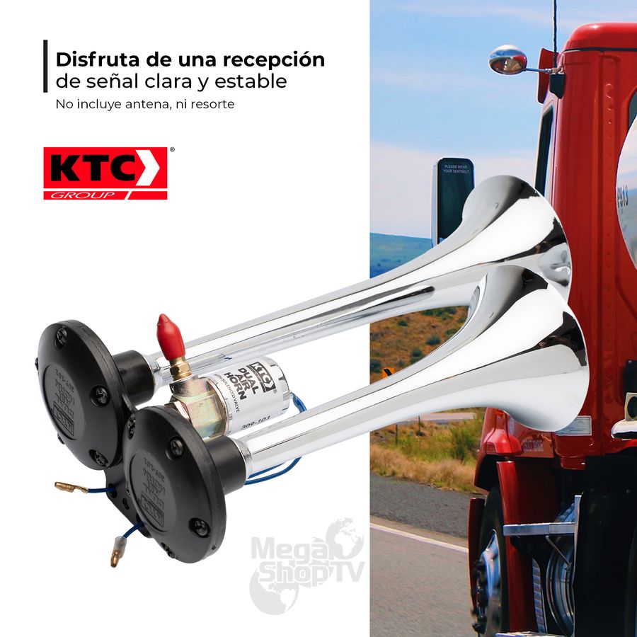 KTC Corneta de aire doble con electroválvula 12V – 24V Camión