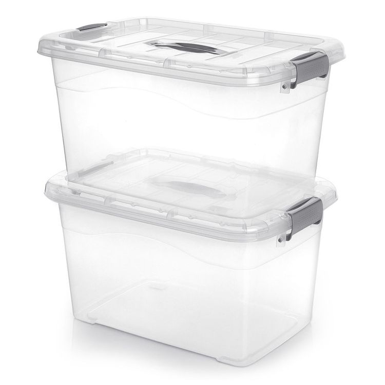 COHEALI 2 cajas de almacenamiento de 24 rejillas, contenedores de plástico  transparente, organizadores de plástico transparente, caja organizadora de