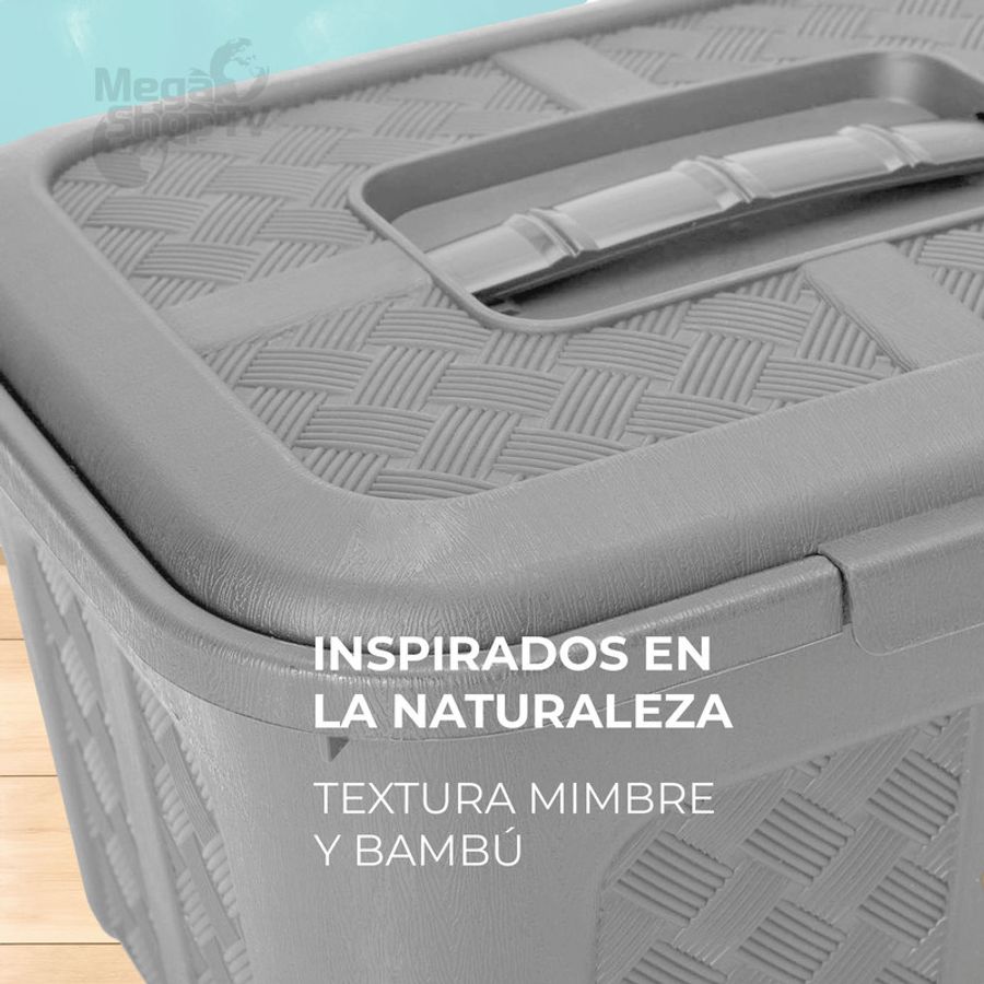 Cajonera plástica organizadora con tapa - cajas o canastas 6L Gris