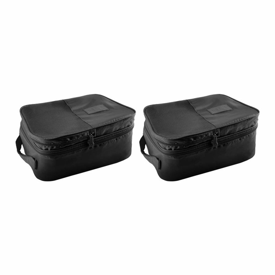 Kit 2 Bolsas Organizadoras de viaje para Zapatos con 3 Capas Negro